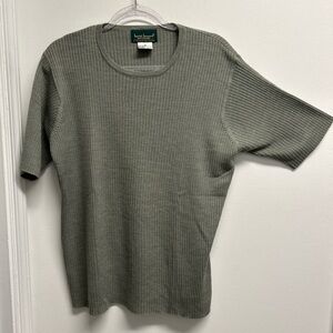 Harve Benard Sage green Short Sleeve wool blend sweater